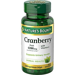 [AC] $4.12* | 120-Count Nature's Bounty Cranberry Supplement Softgels at Amazon