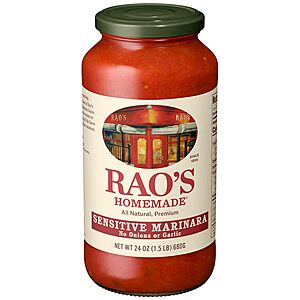 Rao's Homemade Sensitive Sauce Made with Italian Tomatoes, 24 oz~$5.65 After Coupon & S&S @ Amazon