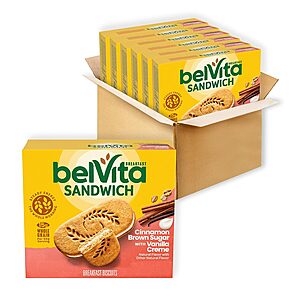 belVita Breakfast Bar Biscuit Sandwiches, Cinnamon Brown Sugar, 30 Packs~$13.76 After Coupon & S&S @ Amazon