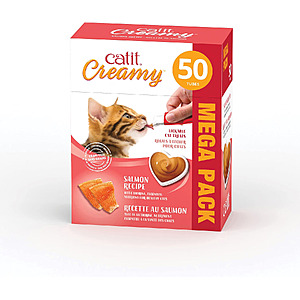 Catit Creamy Lickable Cat Treat, Healthy Cat Treat, Salmon, 50 Pack $13.18 @Amazon