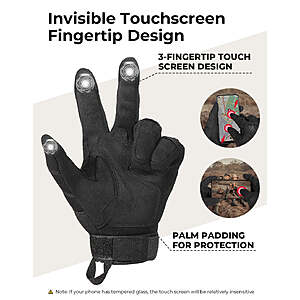 KemiMoto Motorcycle Tactical Gloves with Touchscreen Hard Shell Originally $49.99 - $9.99