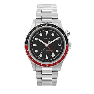 Timex Waterbury Traditional GMT Quartz Black Dial Men's Watch TW2W22700 $109