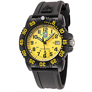 LUMINOX Sea Lion Quartz Black and Yellow Dial Men's Watch $140