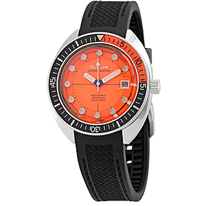 BULOVA Devil Diver Automatic Orange Dial Men's Watch Item No. 96B350 $390