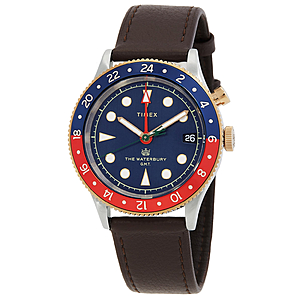 Timex Waterbury GMT Quartz Blue Dial Men's Watch TW2U90500 $66.49