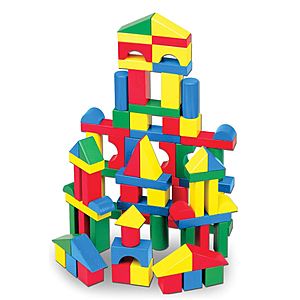 Melissa & Doug Wooden Building Blocks, 100-Piece Set of Sorting & Stacking Toys in 4 Colors and 9 Shapes, Classic Toddler Toys for Girls & Boys Ages 2+ - FSC Certified $15.99
