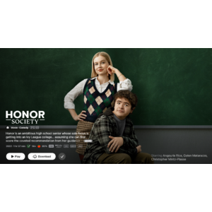 Apple TV: Honor Society from Paramount Studios. HD only. Not Movies Anywhere. $2.99