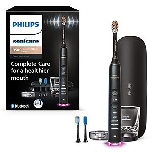 Philips Sonicare DiamondClean 9500 Electric Toothbrush 3 Brush Heads, Black $199.97