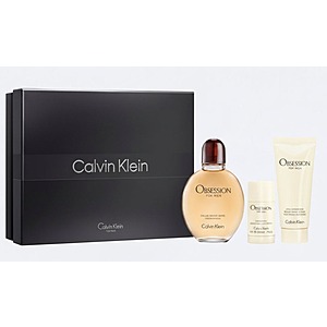 Calvin Klein Obsession 3 Pcs Set For Men: 4.2 Eau De Toilette Spray + 3.3 After Shave Balm + 2.6 Deodorant Stick $27.6