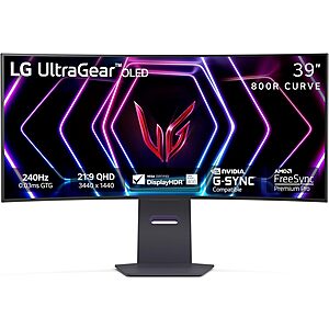 LG 39GS95QE Ultragear OLED Curved Gaming Monitor 39-Inch WQHD 800R 240Hz 0.03ms DisplayHDR True Black 400 $671