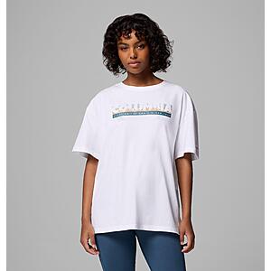 Columbia Women's Rolling Bend Graphic Oversized T-Shirt (White, First On Trail, Sizes: XS-XXL0 $12.50 + Free Shipping