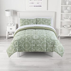 3-Piece The Big One Sage Green Floral Medallions Reversible Comforter Set (Full/ Queen) $9.89 + Free Shipping on $49+