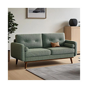 65" gaomon Loveseat Sofa, Linen 2-Seater Couch w/ Pillows & Tufted Design (Green) $326.56 & More + Free Shipping