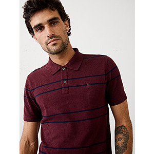 Banana Republic Factory Men's Slim-Fit Pique Polo (Burgundy Stripe, Grey Stripe) $8.48 + Free Shipping on $50+