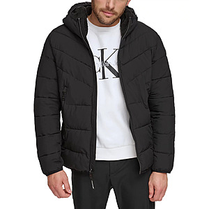 Calvin Klein Men's Chevron Stretch Jacket w/ Sherpa-Lined Hood (3 colors) $45 + Free Store Pickup at Macy's or Free Shipping on $39+