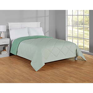 Mainstays Reversible Microfiber Comforter (Full/Queen, Green) $13.97 + Free Shipping w/ Walmart+ or on $35+