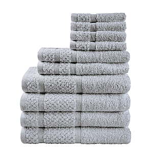 10-Piece Mainstays 100% Cotton Towel Set (Grey, White) $13.97 + Free Shipping w/ Walmart+ or on $35+