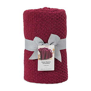 50"x72" Better Homes & Gardens Chenille Knit Oversized Throw Blanket (Merlot Wine) $8.97 + Free Shipping w/ Walmart+ or on $35+