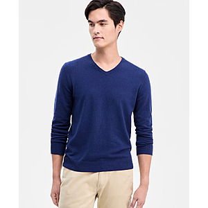 Men's Sweaters (Various): Alfani V-Neck Cotton Sweater Or Club Room Merino Wool Blend Sweater $9.96, Women's Sweaters from $6.66 + Free P/U at Macys or F/S on $39+