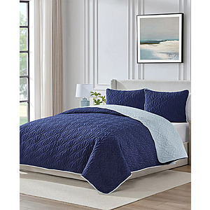 3-Piece Seventh Studio Seashell Reversible Quilt Set (King, Navy) $23.63 + Free Store Pickup at Macy's or Free Shipping on $39+