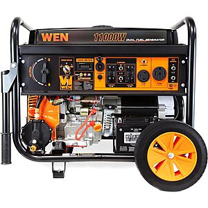 WEN DF1100X 11000-Watt Electric Start Portable Generator with Wheel Kit and CO Shutdown Sensor, Black