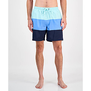 Men's Swim Trunks (Various): 7" Club Room Men's Colorblocked Swim Trunks (2 Colors, Sizes: S-2XL) $7.93 & More + Free Pickup at Macys or Free P/U in Store Or F/S on $39+