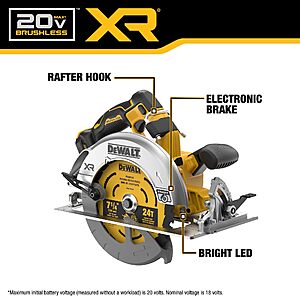 DEWALT 20V MAX XR Brushless Cordless 7-1/4 in. Circular Saw, Tool Only (DCS590B) $184.50