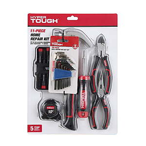 Hyper Tough 27pc Home Repair Tool Kit Including Pliers, Hex Keys and More $4.99