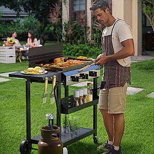 3-Burner 23" Outdoor Flat Top Grill & Gas Griddle &ndash; Propane Grill for Camping, Tailgating, BBQs, and Patio Cooking $158.69