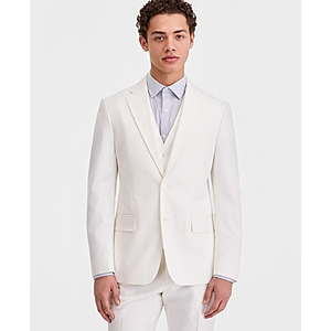 Tommy Hilfiger Men's Modern-Fit Th Flex Stretch Chambray Suit Separates Jacket $145