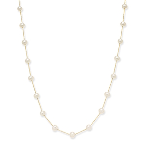 Effy Cultured Freshwater Pearl Station 18" Necklace in 14k Gold (5-1/2mm) - Gold $189