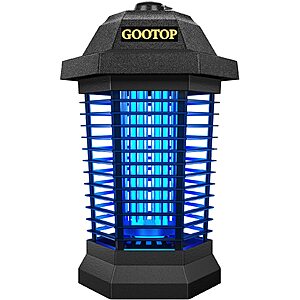 GOOTOP Bug Zapper Outdoor, Mosquito Zapper, 3 Prong Plug in Electric Fly Zapper, Mosquito Killer, Fly Traps, Flying Insects Zapper Indoor Outdoor, 4200V, ABS Plastic Outer (Black)