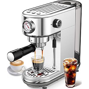 atatix Espresso Machine with Milk Frother, 20 Bar Pressure Espresso Maker, with 44OZ Removable Tank $111.1