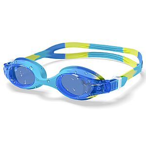 Aegend Swim Goggles for Kids Age 3-8 Anti-Fog Clear Vision Full Protection Goggles Perfect for Toddler Swimming (Blue-1 Pack)