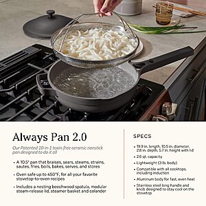 Our Place Cookware Set - 13-Piece Kit Including the Always Pan, Perfect Pot and Spatulas | Multifunctional, Toxin-Free Nonstick | Heat Safe up to 450°F | Oven, Stove, Induction Compatible | Steam