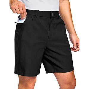 Pudolla Men's Golf Dress Shorts 7"/9" Stretch Casual Work Hybrid Shorts for Men with 3 Pockets Quick Dry Breathable(Black 36W x 7L) $14.83