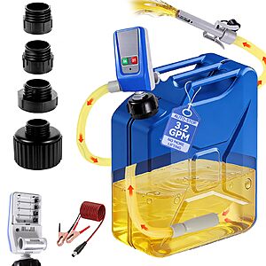 SINCEHOLY Electric Fuel Transfer Pump with Auto-Stop, 3.2 GPM Electric Gas Can Pumps, Battery/12V DC Powered $19.79