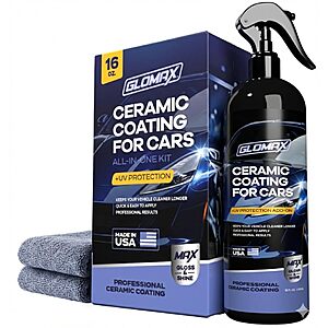 GLOMAX Premium Ceramic Coating for Cars with UV Protection (16 oz) &ndash; Extremely Hydrophobic & Slick Car Wax Spray $9.99