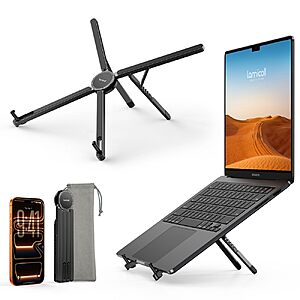 Lamicall Portable Laptop Stand for Desk & Travel 0.47in Ultra-Slim 10-15.6" $10.99
