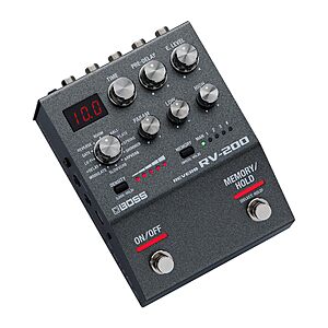 BOSS RV-200 Reverb | Premium Reverb Processing in a Streamlined BOSS 200 Series Effects Pedal Design for Guitar & Other Instruments $219.99