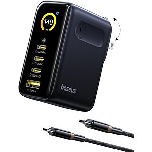Baseus Picogo 140W USB C Charger, 4-Port Fast Charging Block Laptop Charger $49.99
