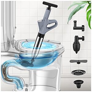 Mieaoll High Pressure Toilet Plunger, Heavy Duty Plunger for Bathroom(Grey) $19.99
