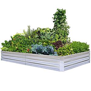 FOYUEE Galvanized Raised Garden Bed 8x4x1ft-Single Unit $27.99