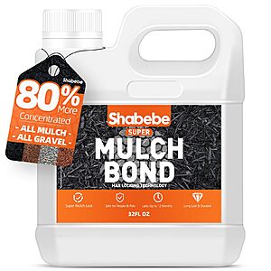 Shabebe Mulch Bond, 32OZ Rock Glue for Landscaping Heavy Duty Gravel Binder & Stone Adhesive, Fast-Drying, Non-Toxic, Weather-Resistant $9.99