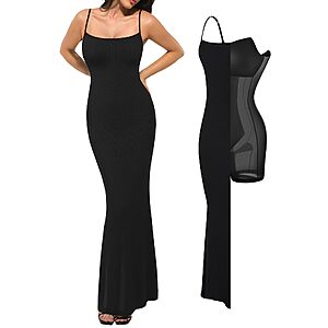 Popilush Maxi Bodycon Dress with Built in Bra, Shapewear Dresses $29.39