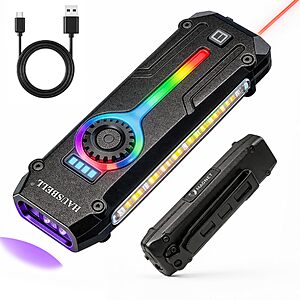 Flat EDC Rechargeable Tactical Flashlight, UV Magnetic LED Small Work light $17.09