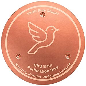 Azomabox Copper Disc for Bird Bath, 99.9% Pure Copper (Dove) $6.65