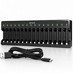 16 Bay Battery Charger AA AA for NiMH Rechargeable Batteries $16.49