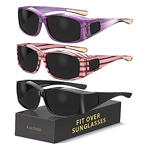 KALIYADI Polarized Fit-Over-Glasses: Wrap Around Sunglasses with UV400 $12.09