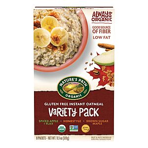 [S&S] Nature's Path Organic Gluten Free Oatmeal Variety Pack, 11.3 oz (Pack of 6) $10.82 at Amazon